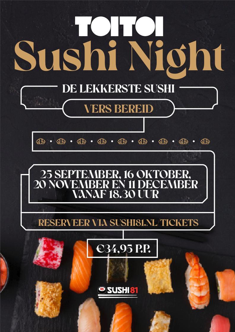 Sushi Night ism Grand Café Toi Toi